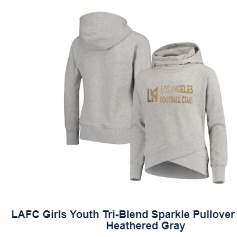 LAFC Girls Youth Tri-Blend Sparkle Pullover Hoodie
